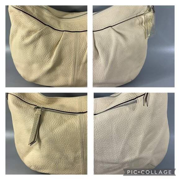 Coach F13731 Soho Pleated Ivory Pebbled Leather Hobo Shoulder Bag - Picture 5 of 13
